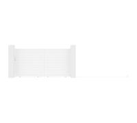 Portail électrique coulissant aluminium plein L374 x H180 cm blanc - NAZARIO