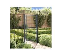 vidaXL Portail maille de jardin acier galvanisé 100x225 cm Gris