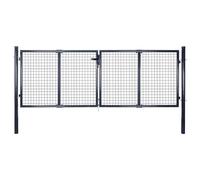 Portail en maille de jardin Acier galvanisé 289 x 100 cm Gris