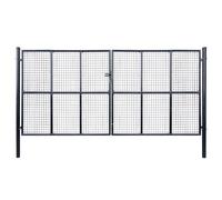 Portail en maille de jardin Acier galvanisé 400 x 175 cm Gris