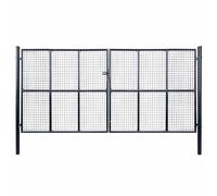 vidaXL Portail en maille de jardin en acier galvanisé 400×200 cm gris