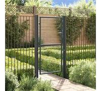 vidaXL Portail maille de jardin acier galvanisé 100x225 cm Gris