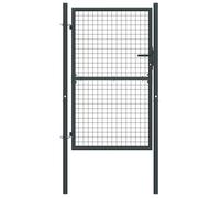 Portail En Maille De Jardin Acier Galvanisé 100 X 250 Cm Gris