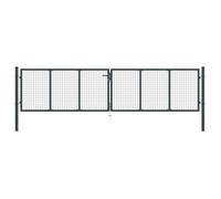 vidaXL Portail en maille de jardin 400 x 125 cm Acier galvanisé Couleur anthracite Manuel