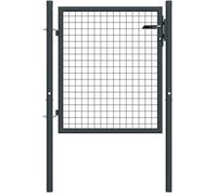 Portail En Maille De Jardin Acier Galvanisé 100 X 175 Cm Gris