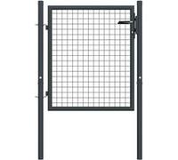 vidaXL Portail en maille de jardin 100 x 175 cm Acier galvanisé Gris