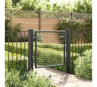 vidaXL Portail maille de jardin acier galvanisé 100x125 cm Gris