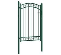 Portail/Portillon de clôture, vidaxl, avec dessus arqué, Acier 100x150 cm Vert @452