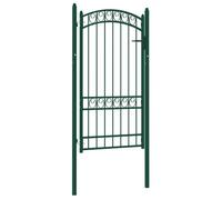 Portail/Portillon de clôture, vidaxl, avec dessus arqué, Acier 100x175 cm Vert @456
