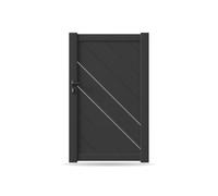 Portail, Portillon, modèle Roubaix, aluminium, anthracite, systèmes de fixation flexibles, personnalisable