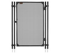 Portail pour clôture de piscine, 1,2 x 0,75 m – Kit de portail pour clôture de piscine enterrée, kit de porte de sécurité d'extérieur avec loquet et butée métalliques, filet en PVC Teslin 352 g/m², tu