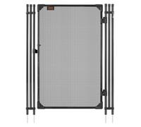 Portail pour clôture de piscine, 1,2 x 0,75 m – Kit de portail pour clôture de piscine enterrée, kit de porte de sécurité d'extérieur avec loquet métallique, filet en PVC Teslin 352 g/m², tubes ronds,