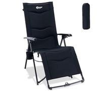 Portal Chaise longue pliable de jardin, de camping, avec repose-pieds, 180 kg, avec fonction Zero Gravity, chaise longue réglable pour terrasse, plage, intérieur