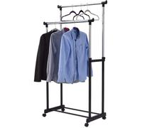 Portant à Vêtement Télescopique en Acier Chromé avec Roues universelles Penderie à Vêtements Professionnel Solide Hauteur Régl[815]