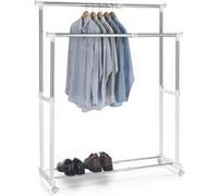 Portant à vêtements CASA, en métal chromé et blanc Blanc, chromé G