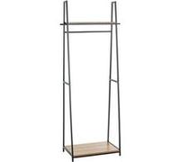 HAKU Armoire Debout chêne, Noir, MDF, métal - Dim.: L 68 cm x H 166 cm x P 40 cm, Style: Modern