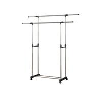 Portant à vêtements double réglable avec roulettes Herzberg HG03251