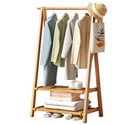 Portant à vêtements en bambou avec tringle à vêtements, portant à vêtements en bois, porte-vêtements ouvert, système d'armoire, capacité de charge de 150 kg