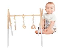 Portant à vêtements en bois - 120x40x100 cm Tringle à suspendre en pin naturel | Organisateur de garde-robe pour, meubles de rangement pour crèche, support d'habillage pour tout-pet