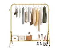 Portant à vêtements en Or, Porte-Manteau sur Pied avec Crochets latéraux et étagère de Rangement en Maille, penderie à vêtements pour Chambre, Charge 90 kg (Color : Gold, Size : 100x41x150cm)