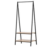 Portant à vêtements - HOMCOM - penderie style contemporain triangulaire 2 étagères - MDF acier - 64x43x149cm - noir