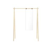 Portant à vêtements Hongi 150 avec Miroir , pin laqué transparent