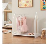 Portant à vêtements Langeskov de forme cabane pour enfant 78 x 75 x 35 cm blanc