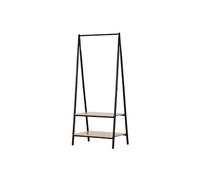 Portant à vêtements penderie style contemporain triangulaire dim. 64L x 43l x 149H cm 2 étagères MDF bois clair acier noir