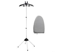 Portant à vêtements pour vapeur à main, support télescopique avec pinces, rotatif à 360°, support de station vapeur pliable pour pantalons, jupes, vestes, hauteur réglable jusqu'à 160 cm, noir