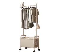 Portant à vêtements robuste en acier inoxydable avec panier de rangement et crochets, arbre de couloir industriel pour entrée, couloir, chambre à coucher, porte-manteau en métal robuste (60/80/100 cm