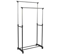Portant à Vêtements Roulettes ""Double"" 160cm Noir