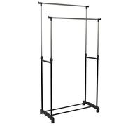 Portant à Vêtements Roulettes "Double" 160cm Noir