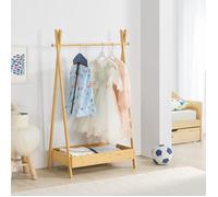 Portant à vêtements Sola pour enfant avec surface de stockage bambou