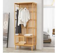 Portant à vêtements Vemb bambou 185 x 80 x 45 cm naturel
