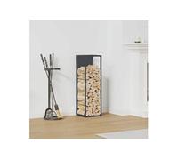 Portant de bois chauffage anthracite 25x25x80 cm