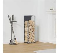 Portant de bois chauffage anthracite 25x25x80 cm