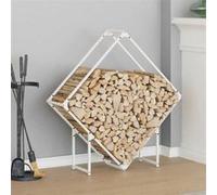 vidaXL Portant de bois chauffage blanc 100x25x100 cm