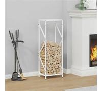 vidaXL Portant de bois chauffage blanc 34x25x100 cm, support à bûches de cheminée, support à bûches, support à bûches, 864324