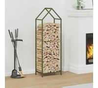 vidaXL Portant de bois chauffage vert olive 60x25x60 cm