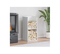 Portant de bois chauffage blanc 40x30x80 cm