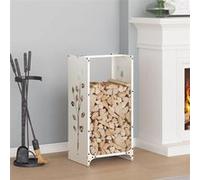 vidaXL Portant de Bois Chauffage Blanc 40x30x80 cm, Support à bûches de cheminée, Support à bûches, Support à bûches, Stockage de bûches d'intérieur