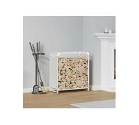 Portant de bois chauffage blanc 60x28x65 cm