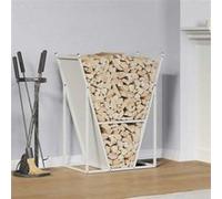 vidaXL Portant de bois chauffage blanc 69,5x35x81 cm, support à bûches de cheminée, support à bûches, support à bûches, 864178