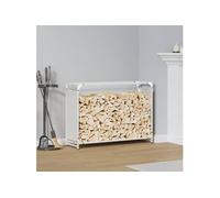 Portant de bois chauffage blanc 90x28x65 cm