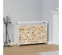 vidaXL Portant de bois chauffage blanc 90x28x65 cm