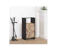 vidaXL Portant de Bois Chauffage Noir 40x30x80 cm