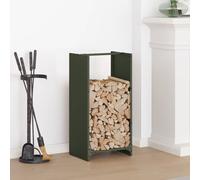 vidaXL Portant de bois chauffage vert olive 40x30x80 cm