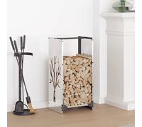 vidaXL Portant de bois de chauffage 40x30x80 cm acier inoxydable