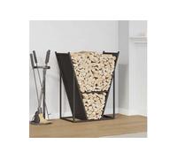 Portant de bois chauffage noir 69,5x35x81 cm