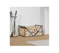 Portant de bois chauffage noir 70x43x34,5 cm Noir G